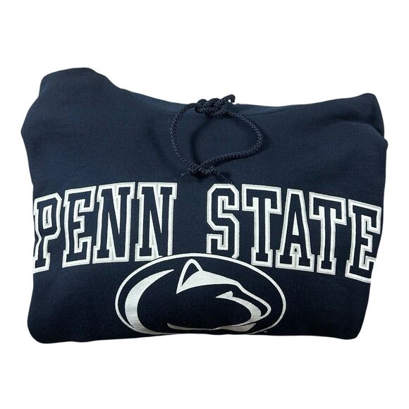 Champion Penn State Nittany Lions Hoodie Mens XL Blue Spell Out Eco Fleece - Picture 6 of 12